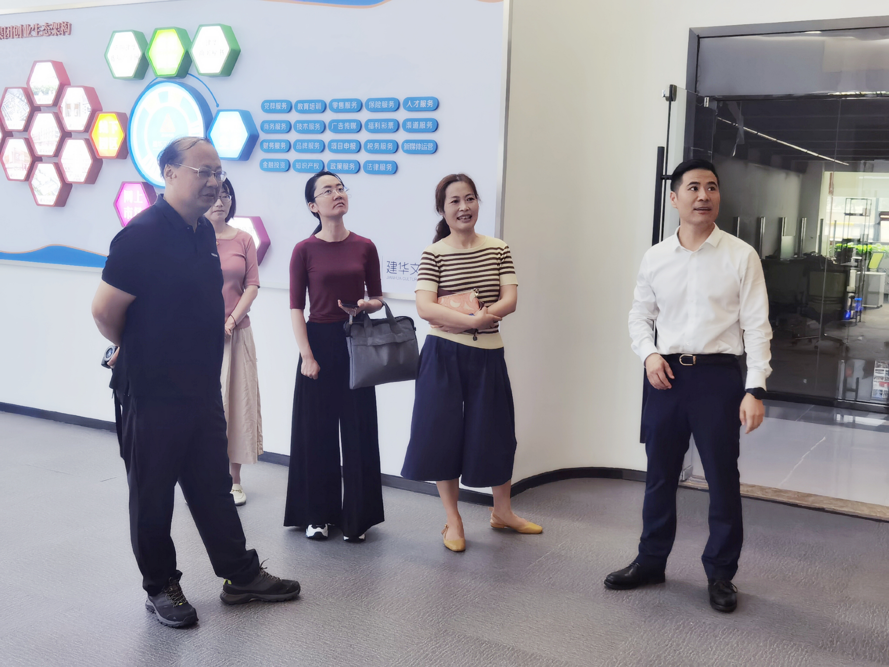 區(qū)政協(xié)副主席楊俊一行蒞臨建華文創(chuàng)集團(tuán)調(diào)研